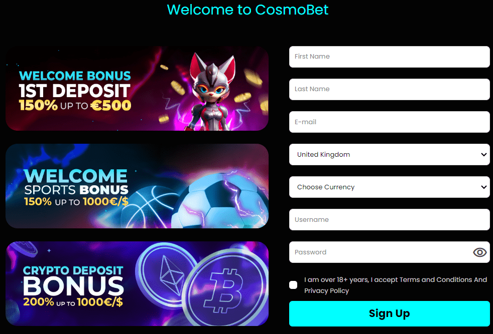 Реєстрація в Космобет Реєстрація в Космобет